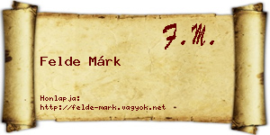 Felde Márk névjegykártya